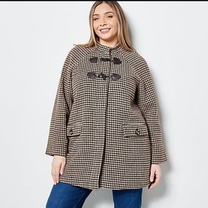 Isaac Mizrahi Live Houndstooth Coat - Sz 14